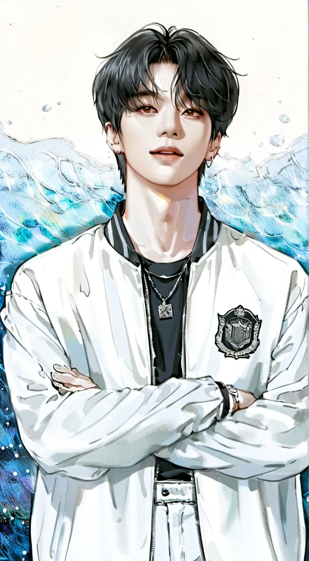 ai character: Suga BTS background