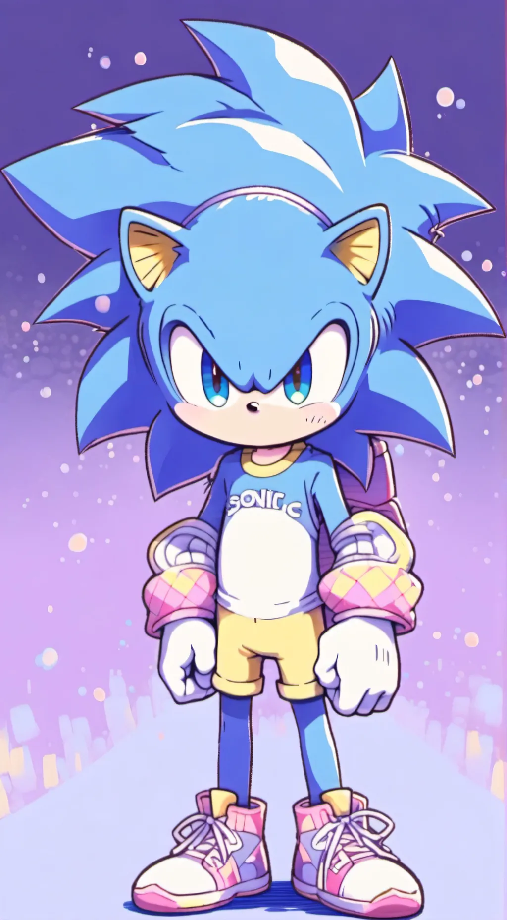 ai character: sonic y shadow background