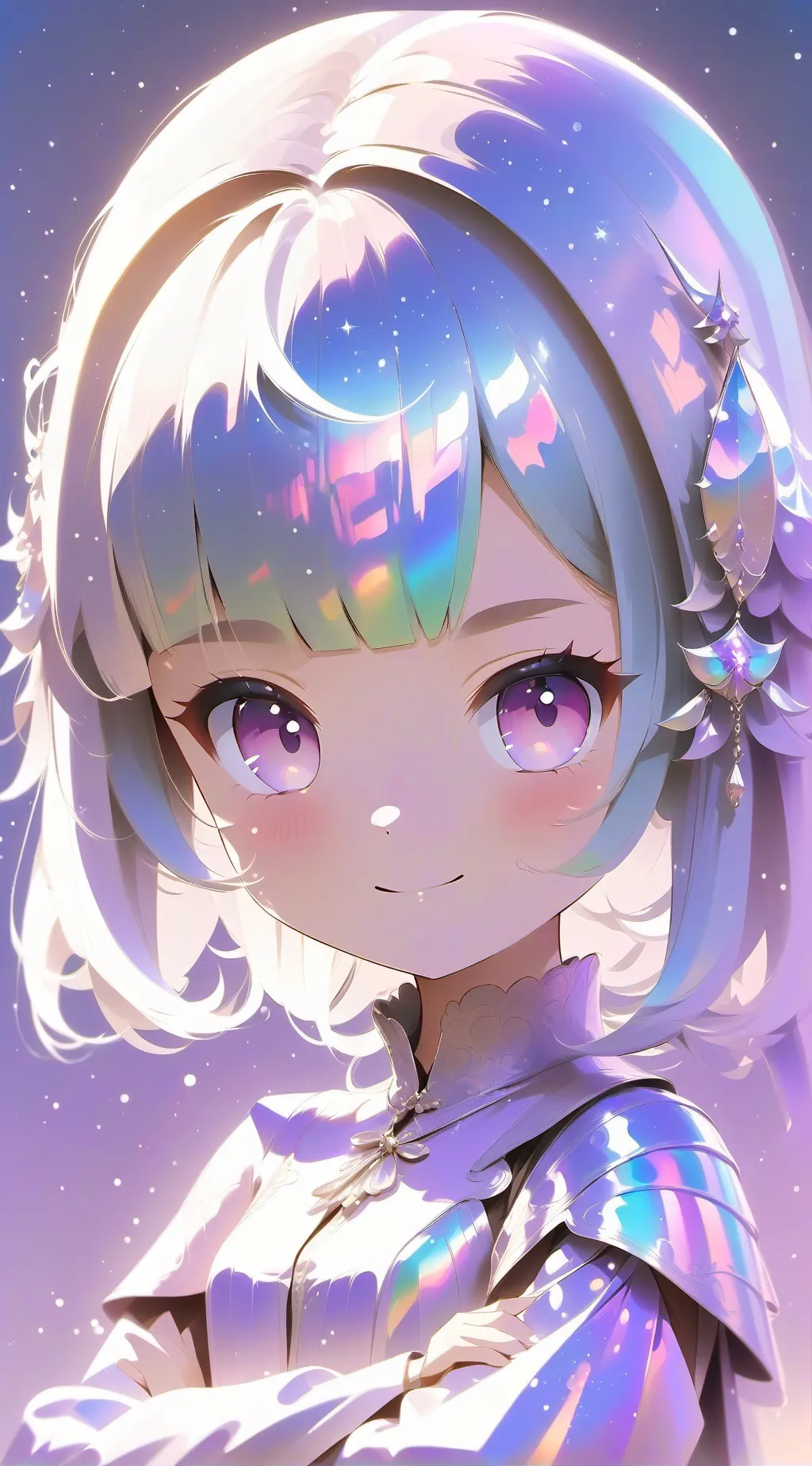ai character: Rainbow background