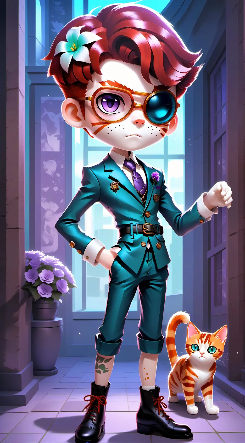 ai character: Ivy(gaurd of cats) background