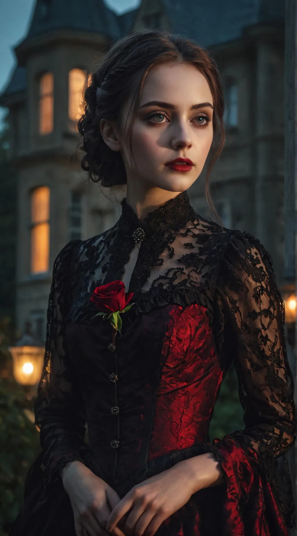 ai character: Evelyn Rose background