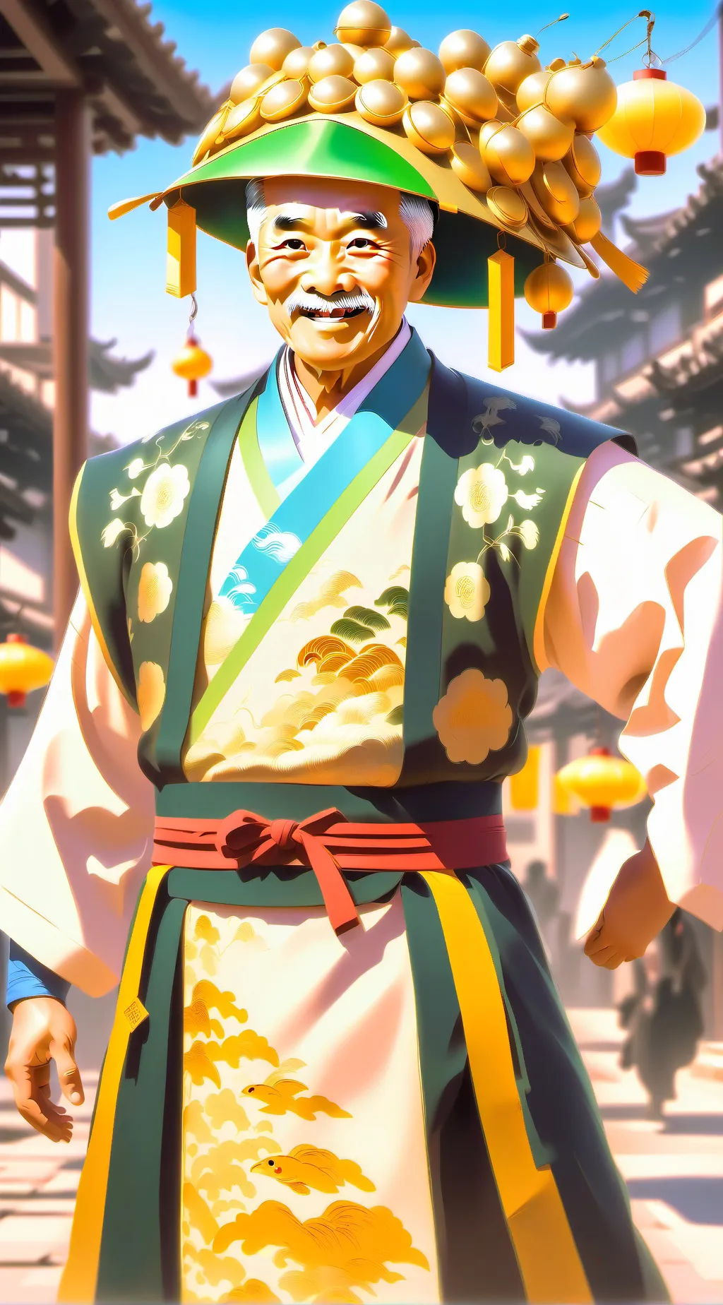 ai character: Chinese man. background