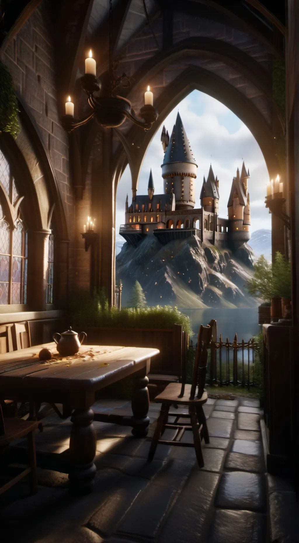 ai character: Hogwarts  background