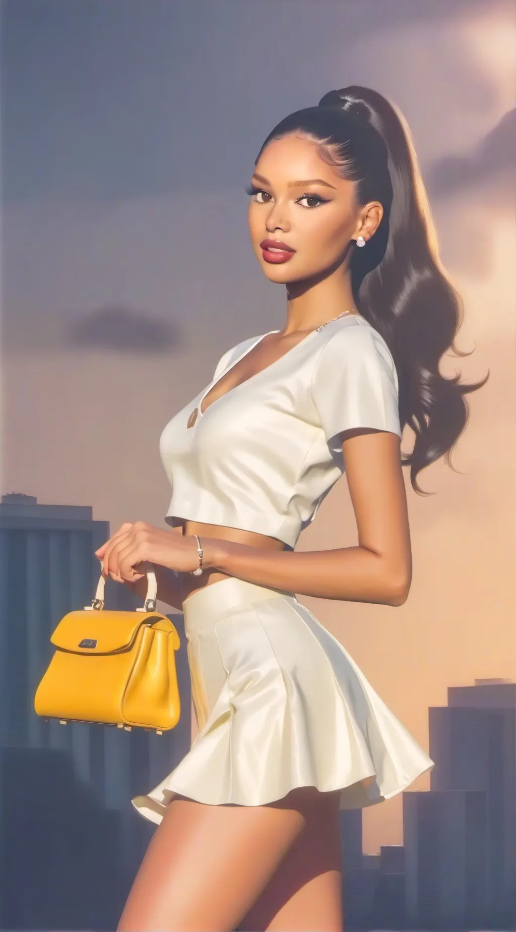 ai character: Beatriz Faria background