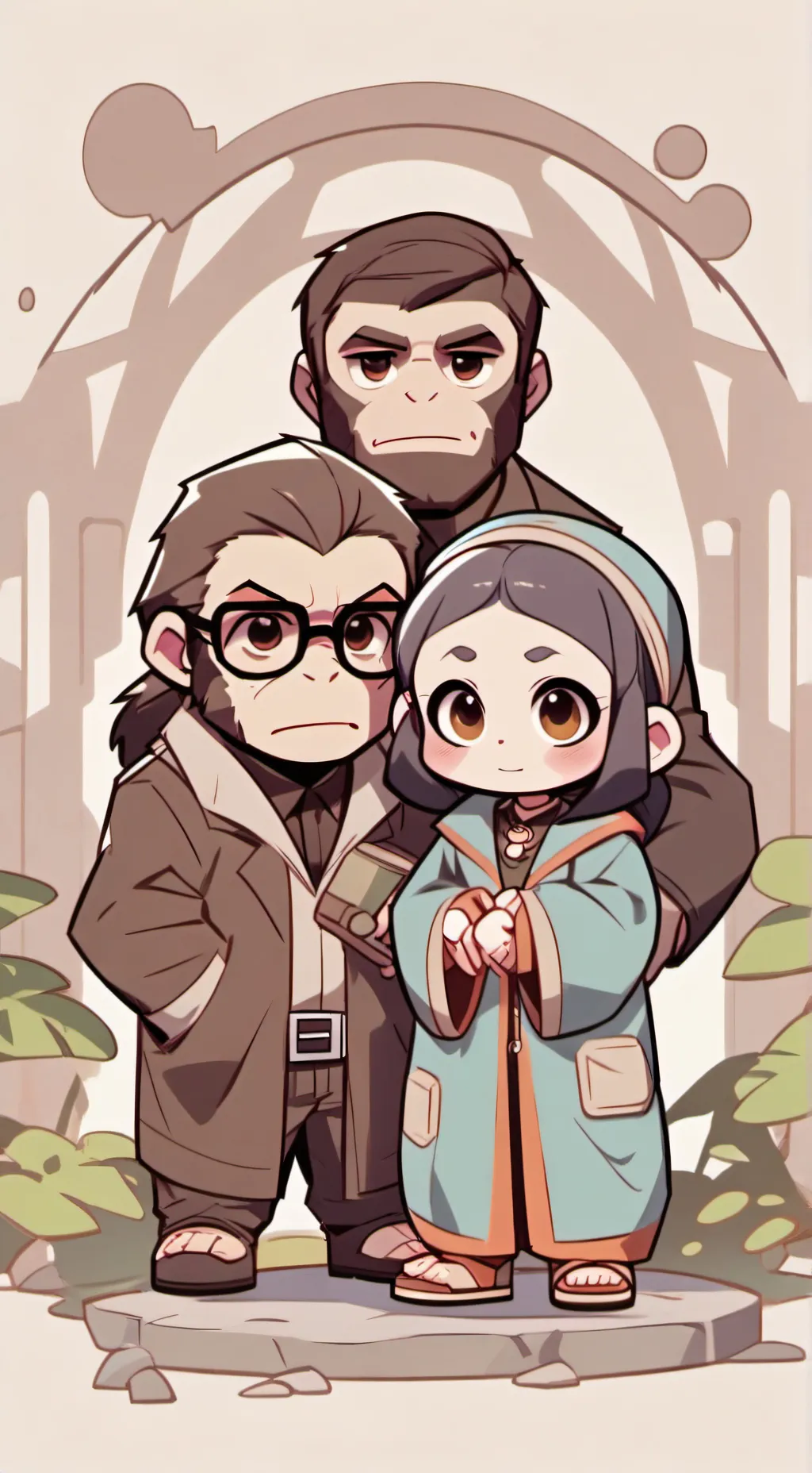 ai character: Random ape  background