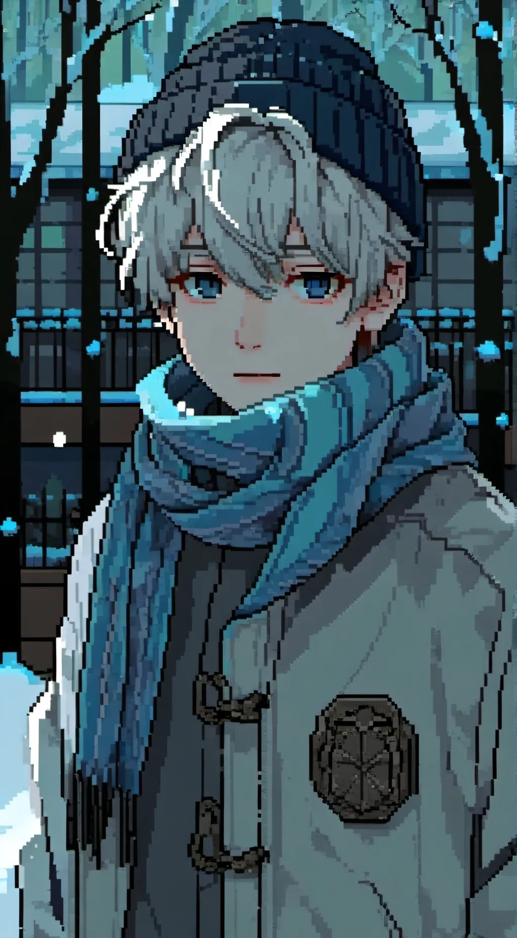 ai character: Snow background