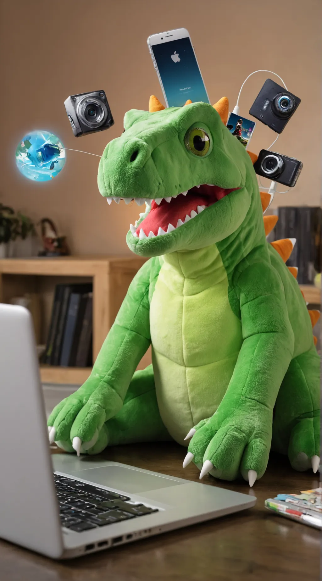 ai character: GodzillaZilla background