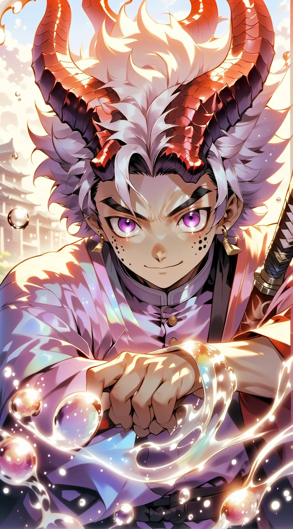 ai character: MHA X demon slayer background