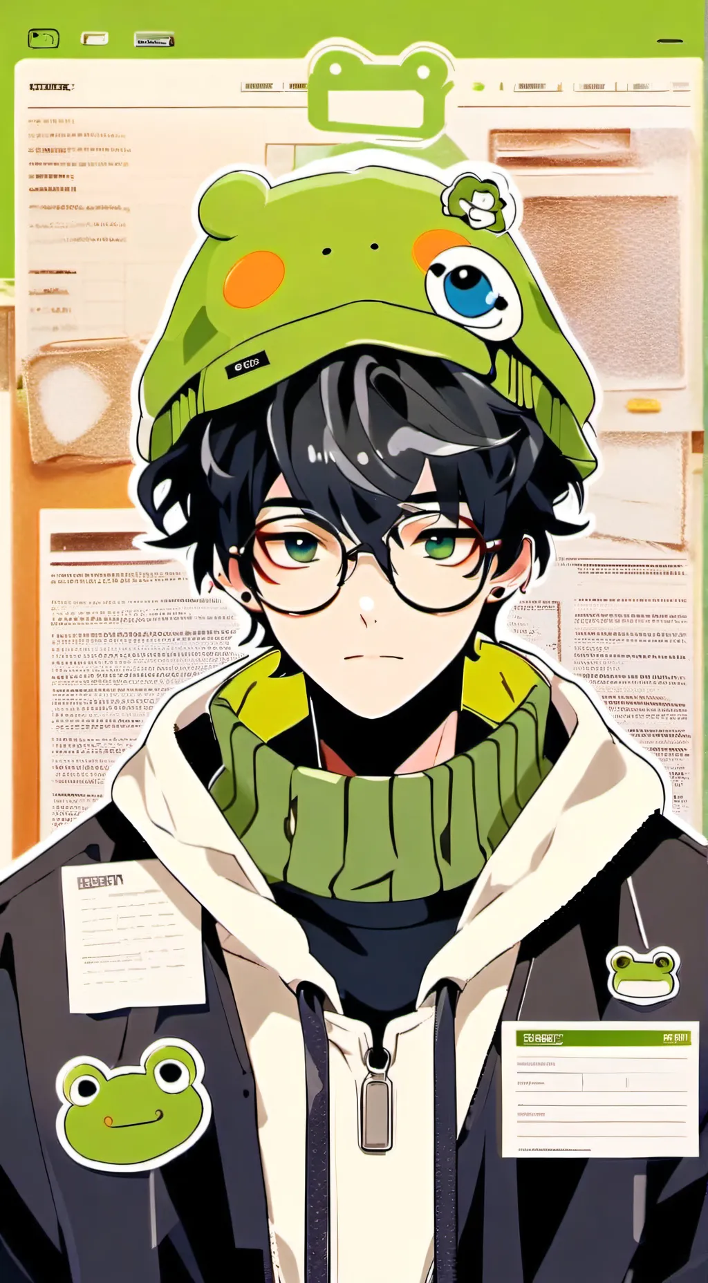 ai character: Prof. Memelord Pepe background