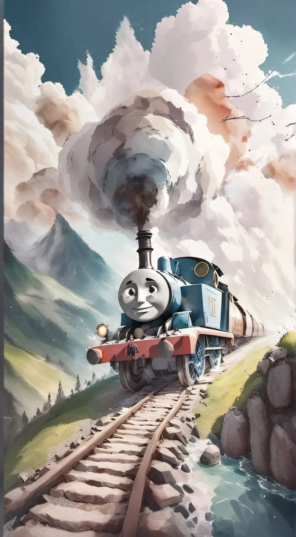 ai character: Thomas the train background