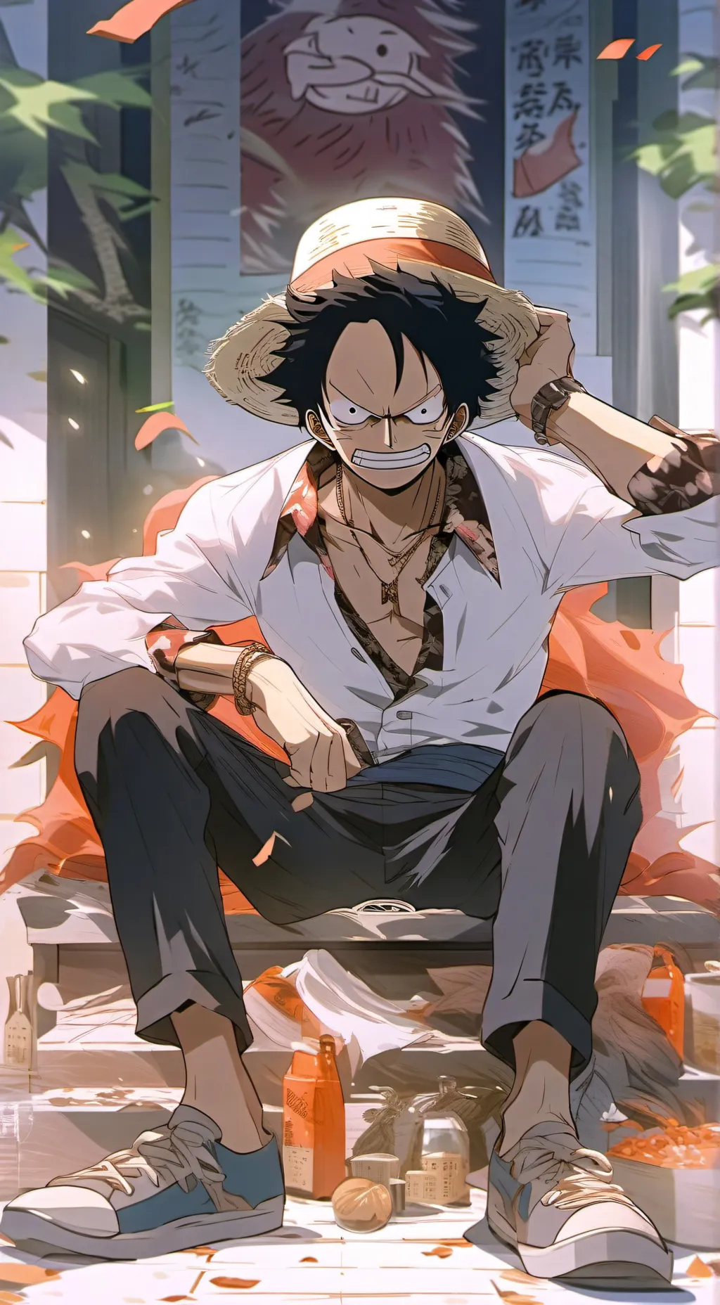 ai character: Thriller bark! background