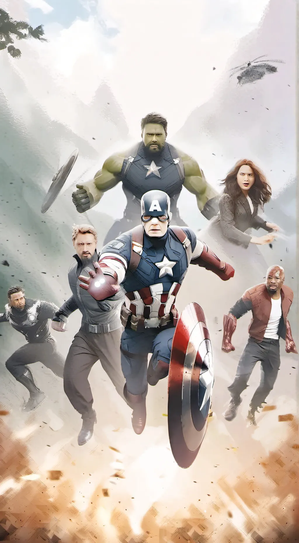 ai character: AVENGERS background