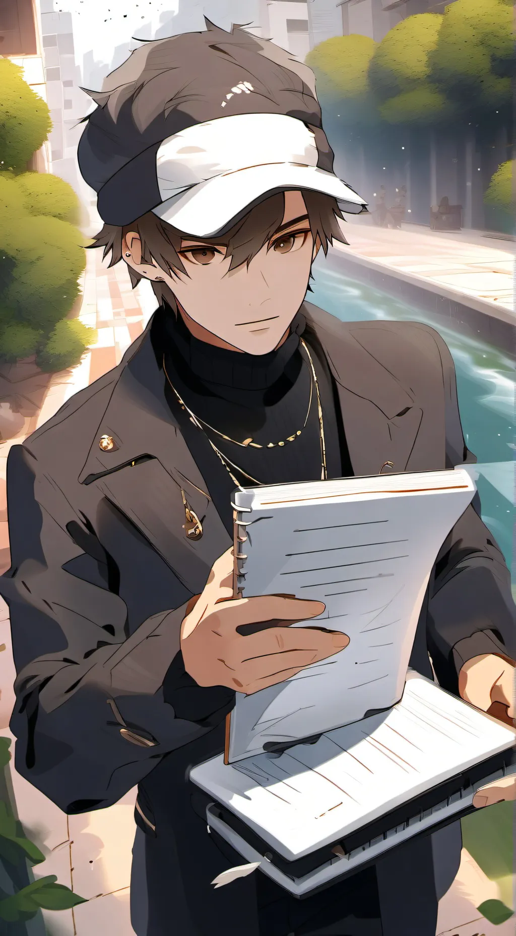 ai character: Notebook. background