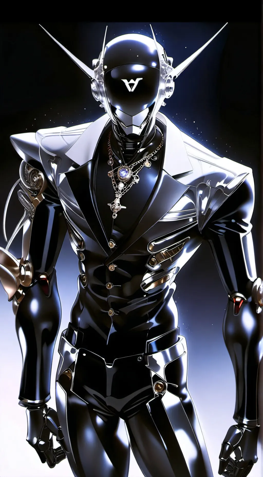 ai character: robotic transform background