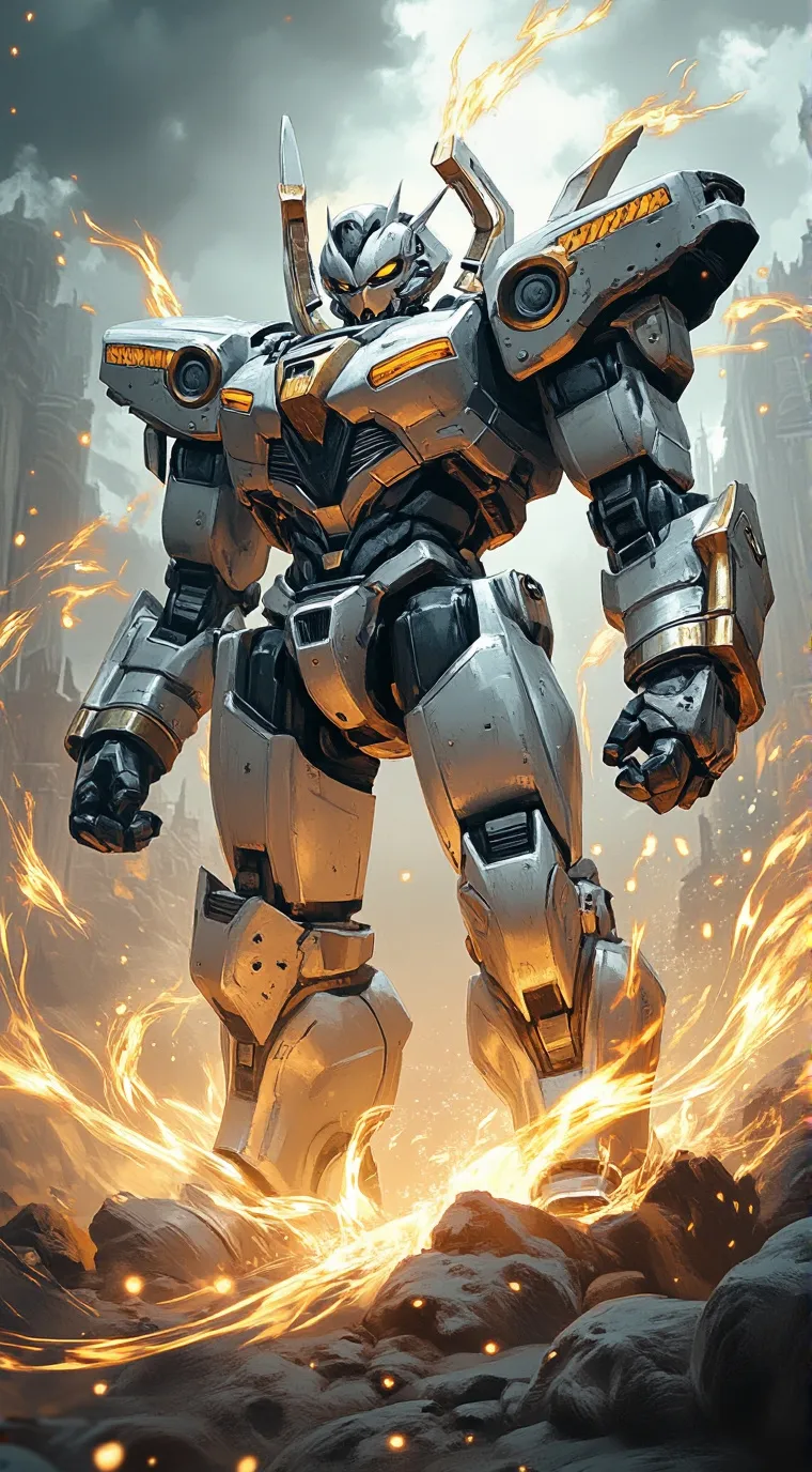 ai character: robot fight background