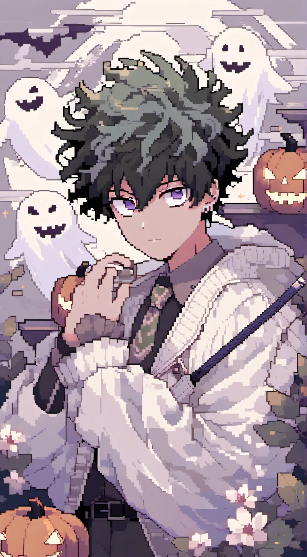ai character: Mha Halloween  background