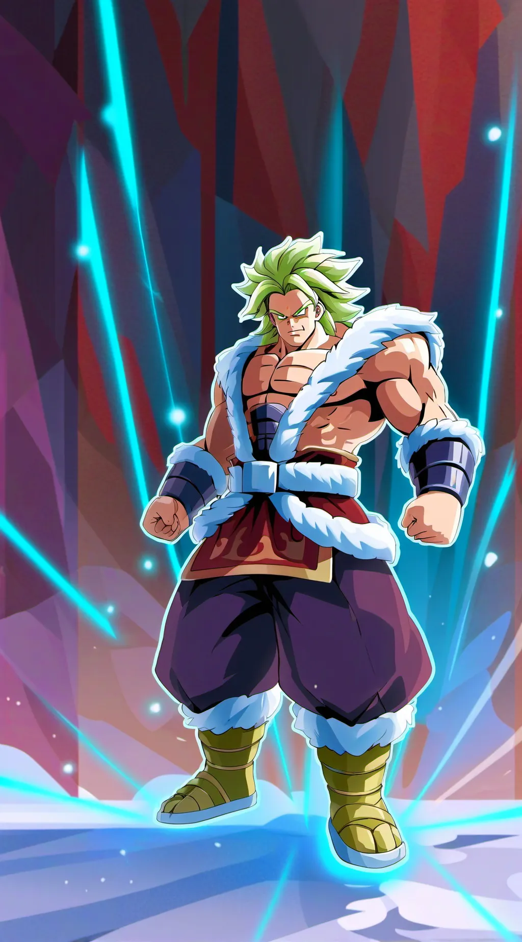ai character: Broly DBZ background