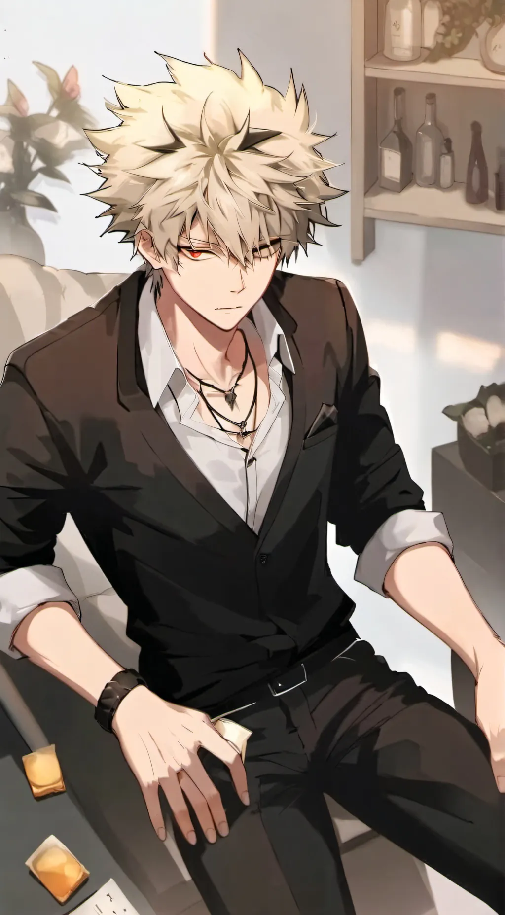 ai character: Katsuki Bakugo  background