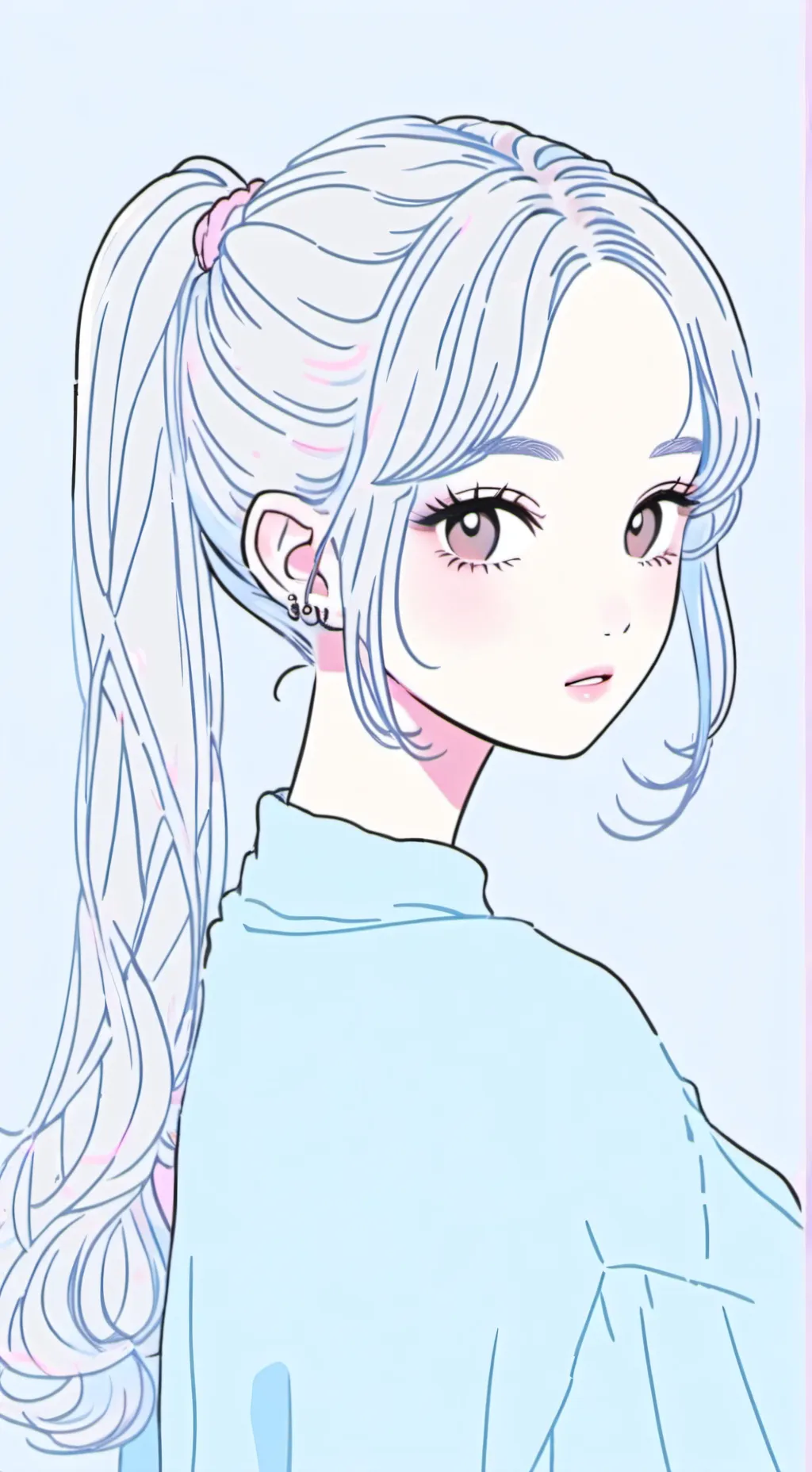 ai character: Lucy🤍🩵🩷 background