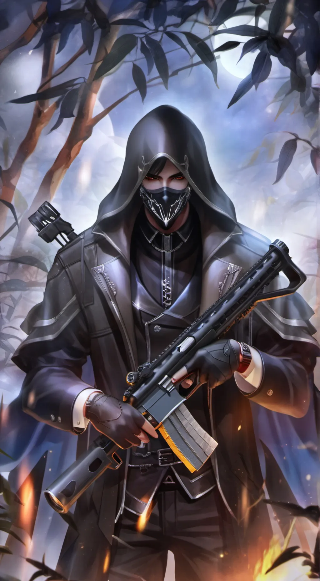 ai character: Alpha ( dark woe) background