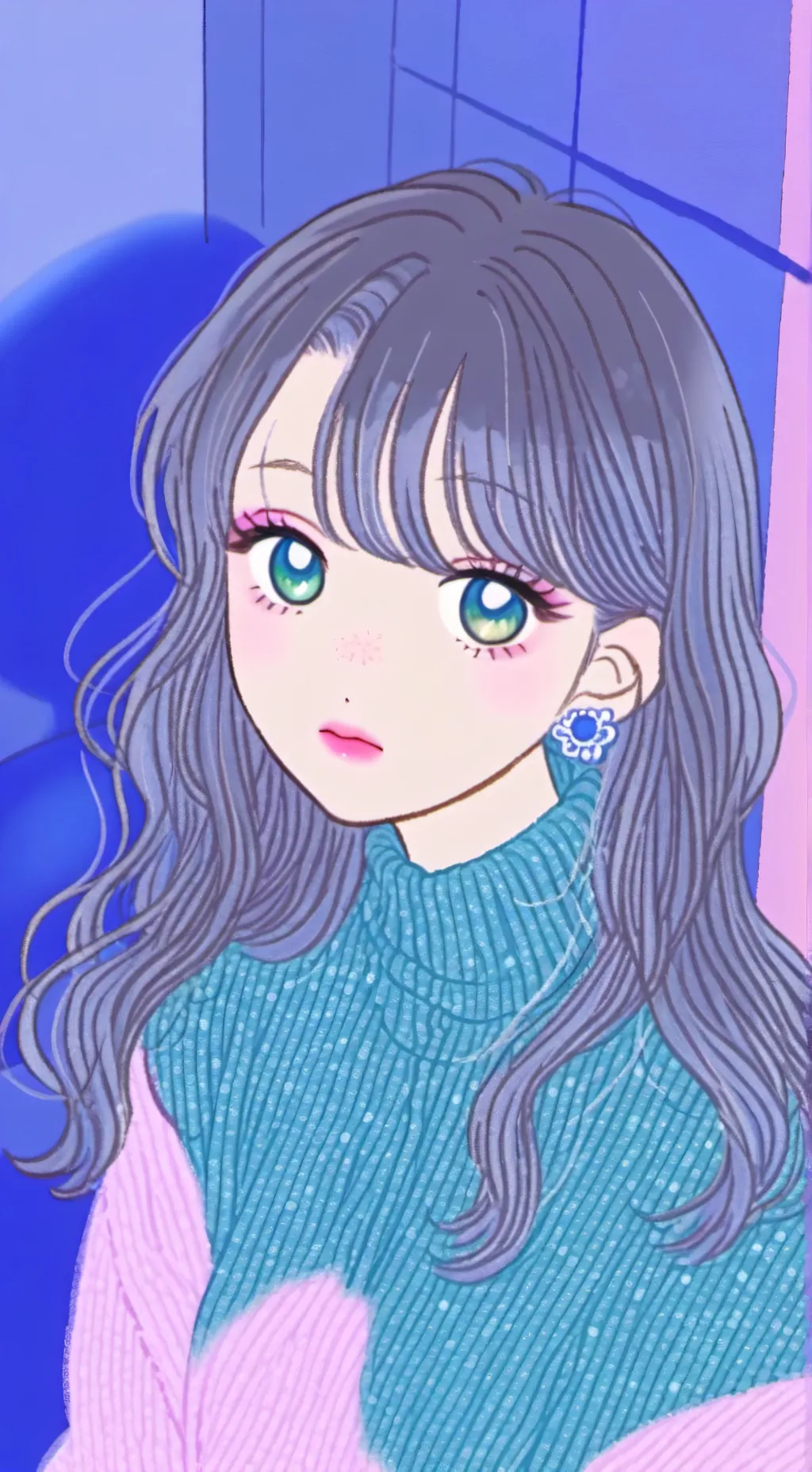 ai character: Bella💙💚🖤 background