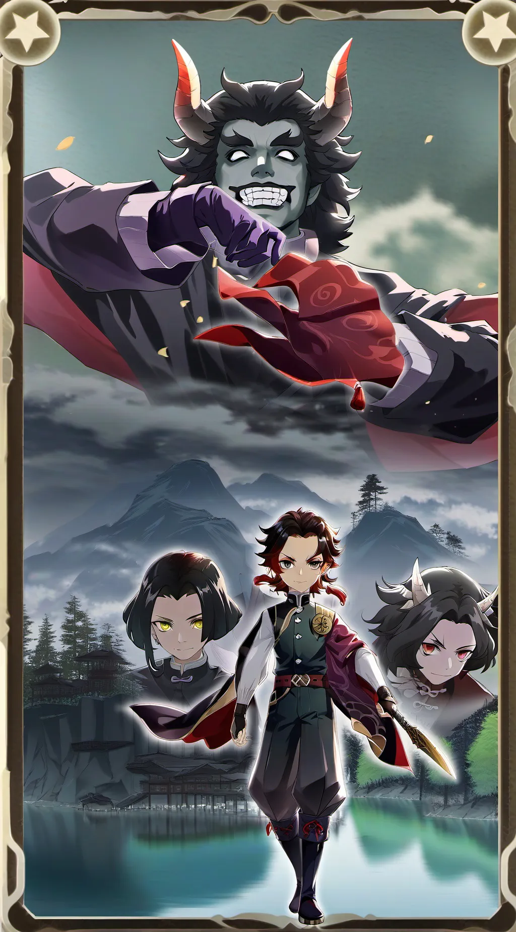 ai character: Kny sad background