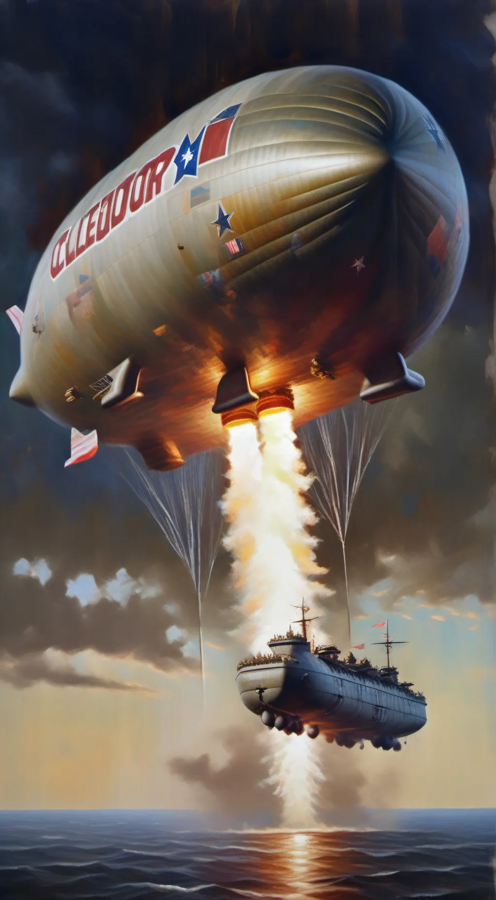 ai character: wwlll blimp invasi background