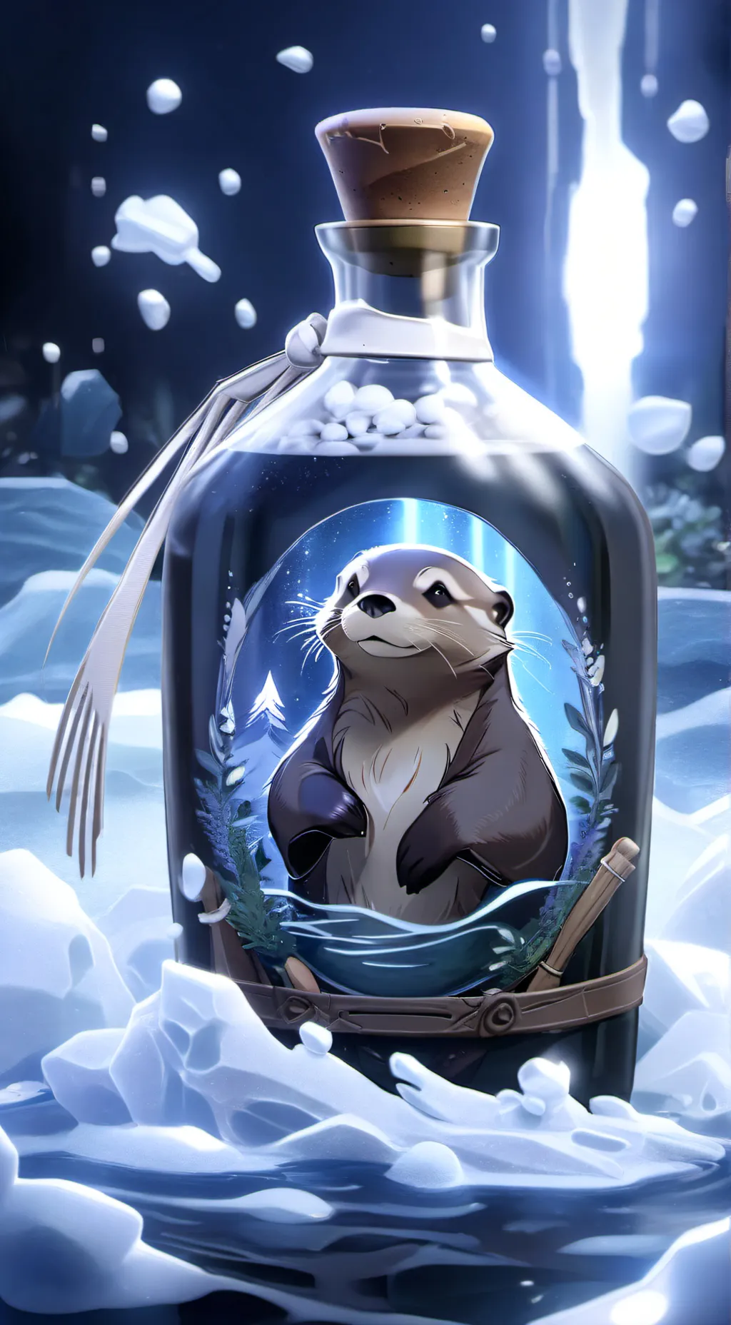 ai character: Otter potion background