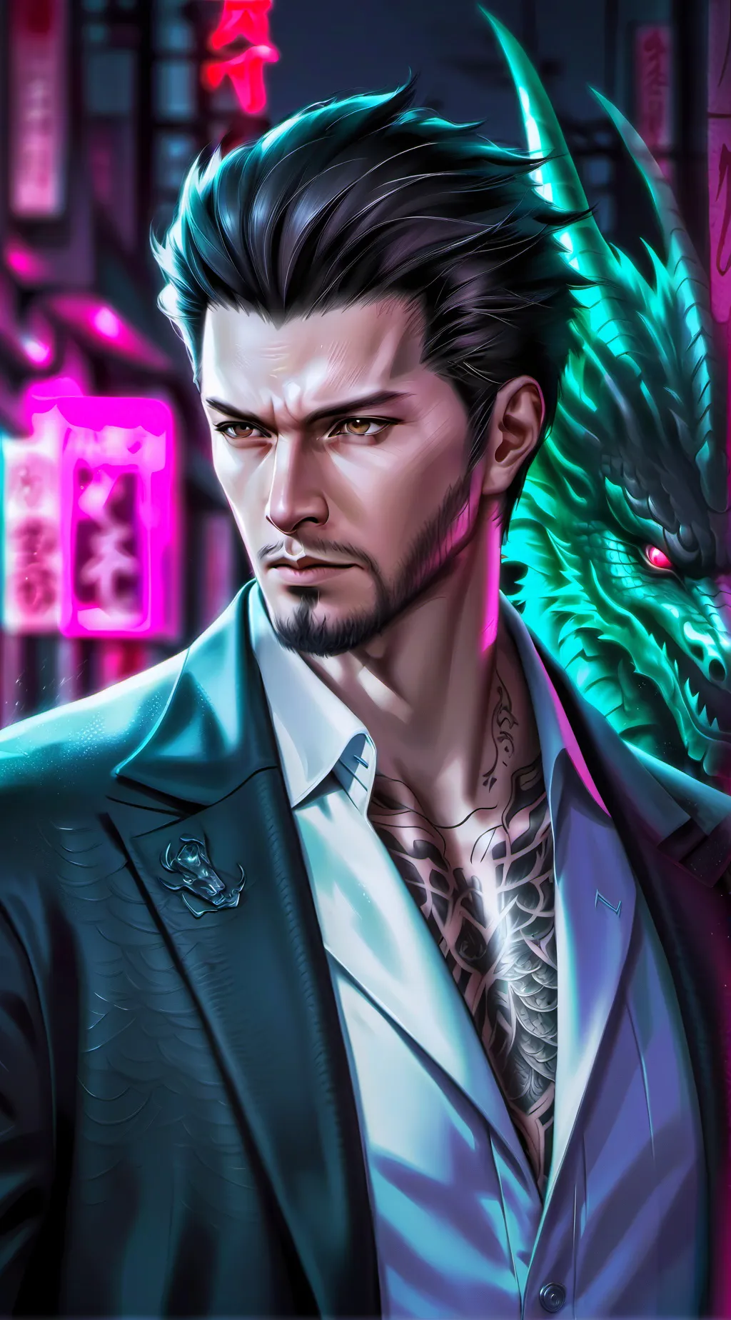 ai character: Kazuma Kiryu background