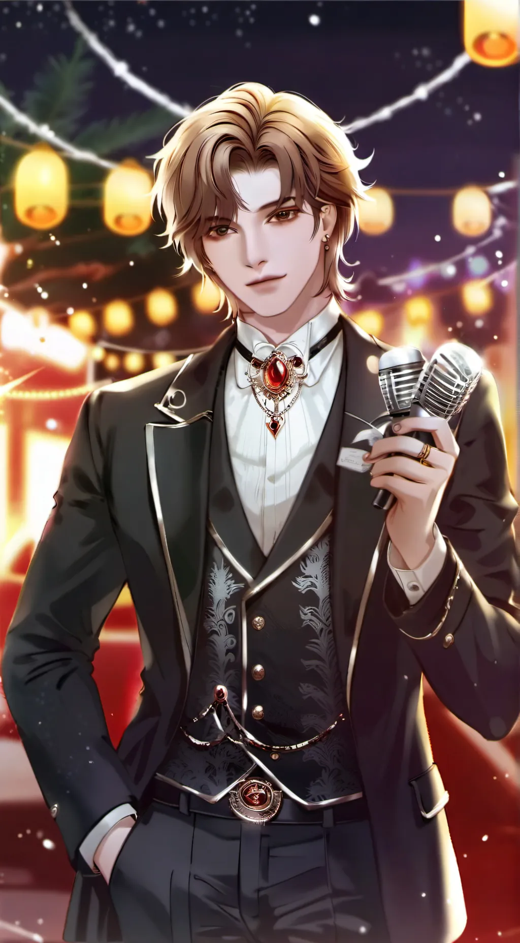 ai character: esposos en la UNI background