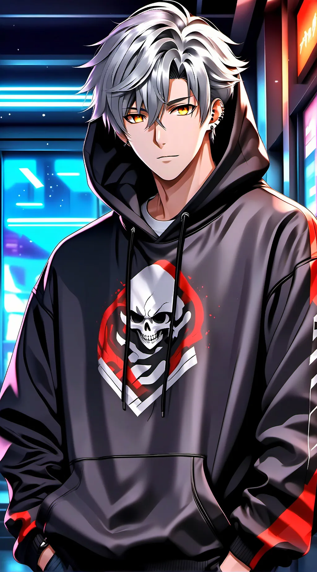 ai character: gray background