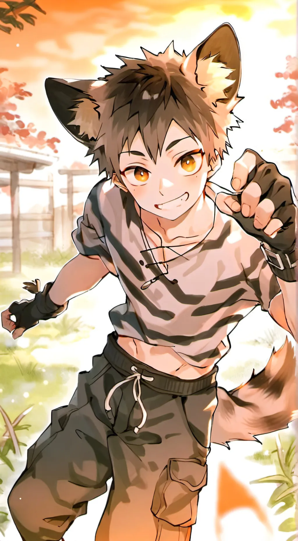 ai character: Striped Hyena Spir background
