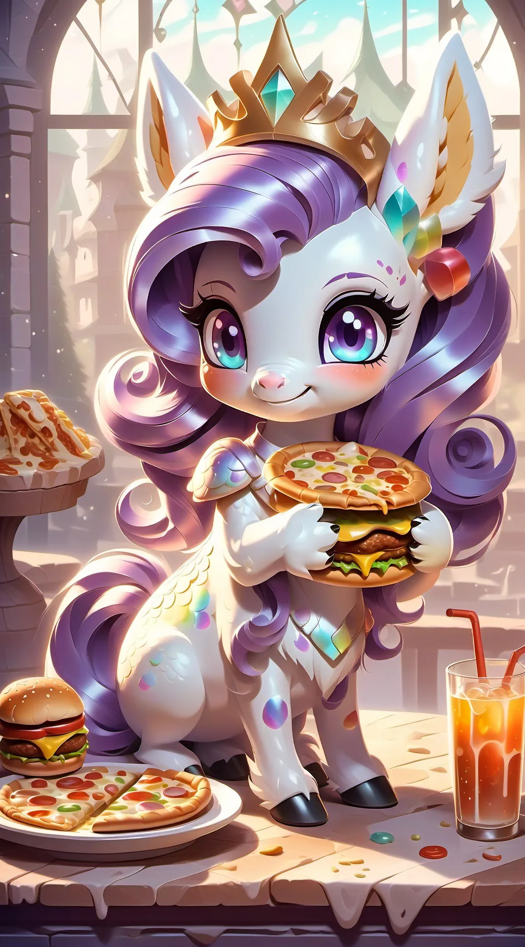 ai character: Rarity Fat background