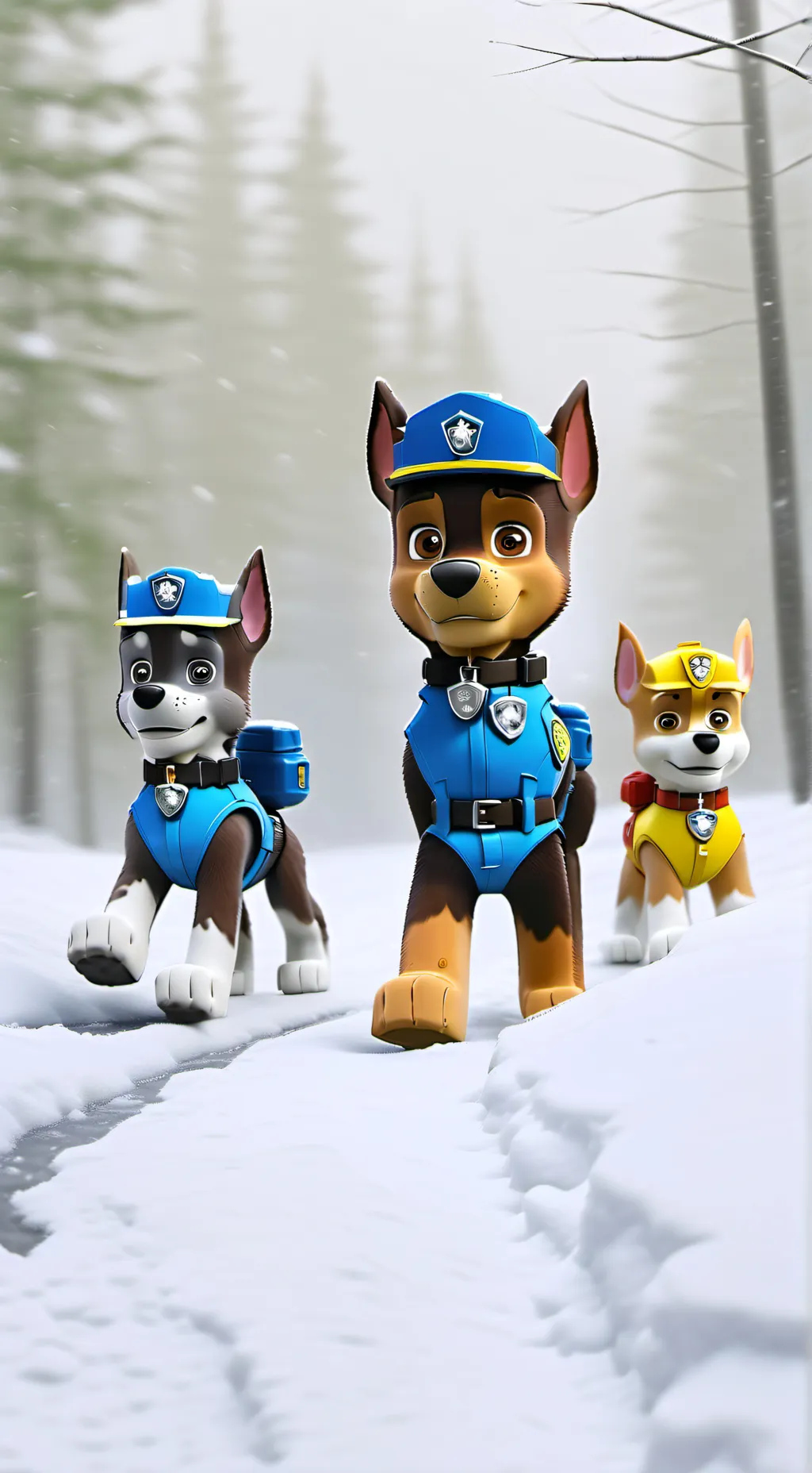 ai character: Paw Patrol Winter background