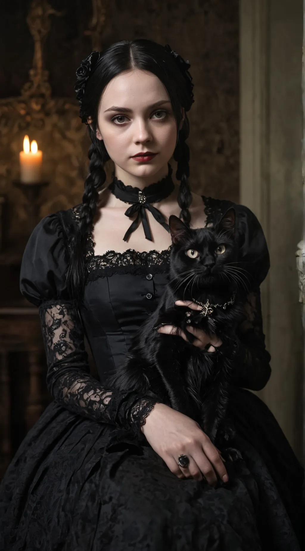 ai character: Wednesday Addams background