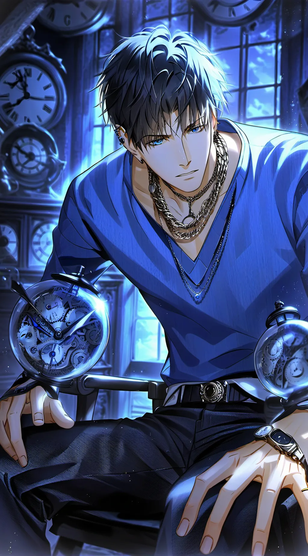 ai character: Max, The Time-Defy background