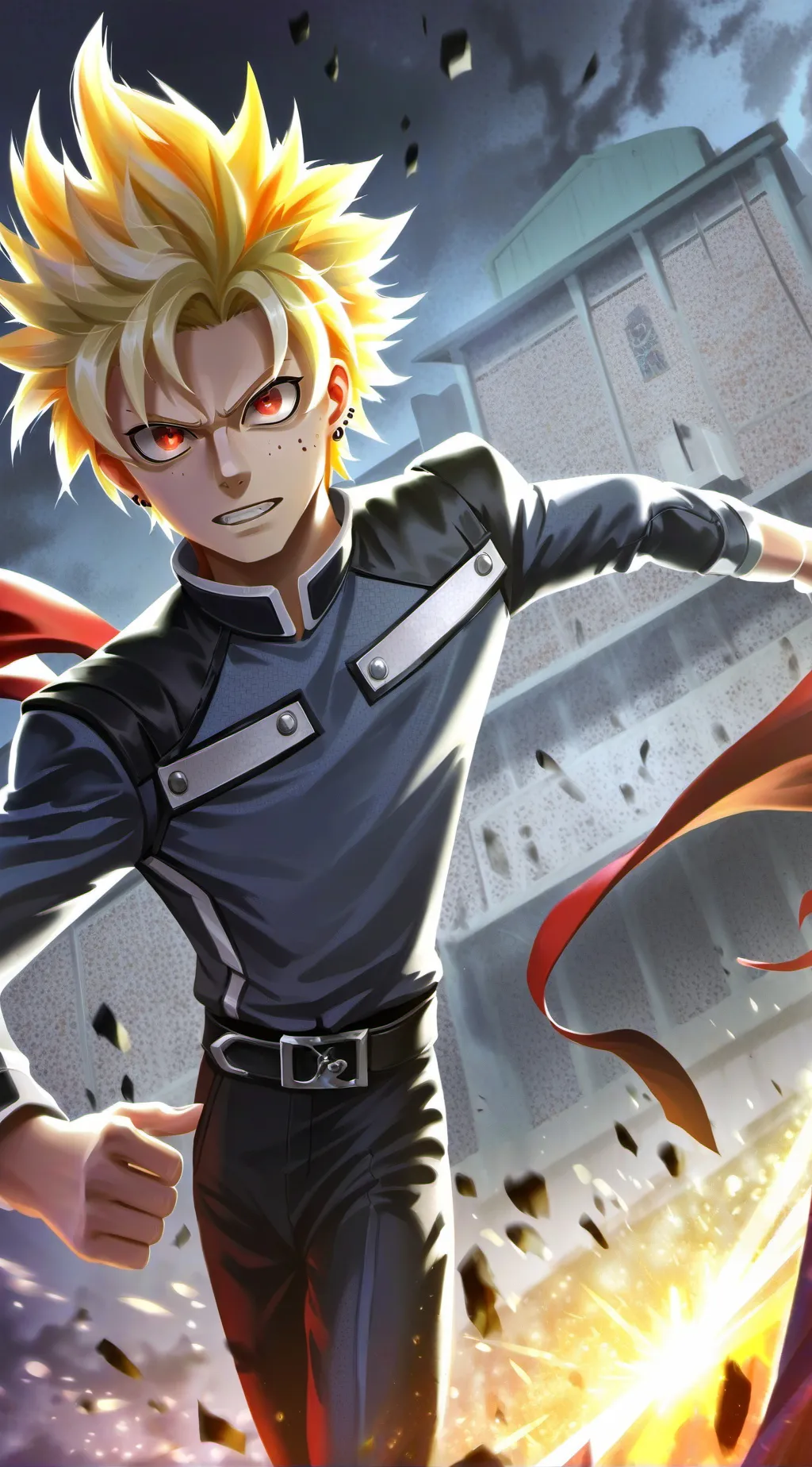 ai character: Bakugo Katsuki background