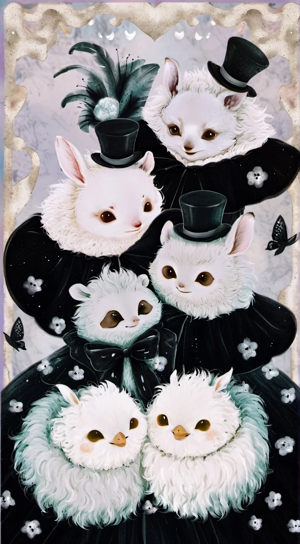 ai character: Smiling critters background