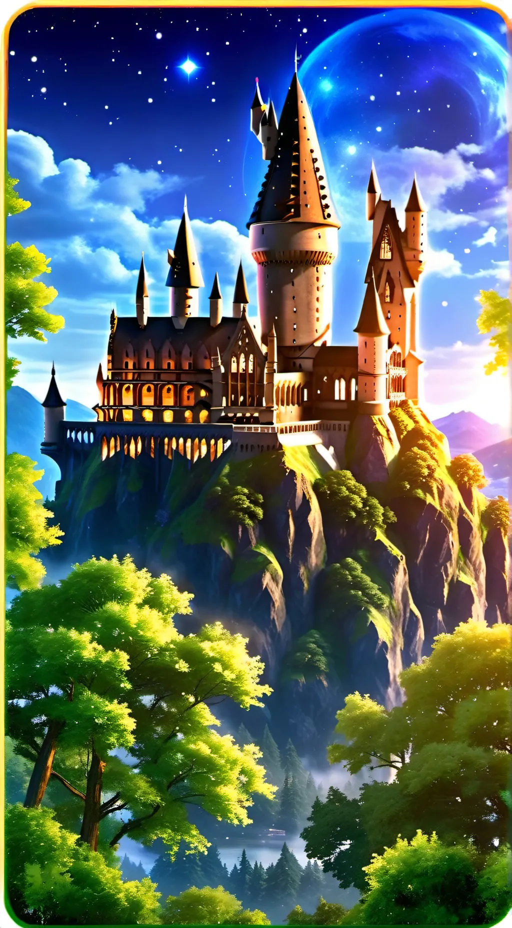 ai character: Hogwarts Sleepover background