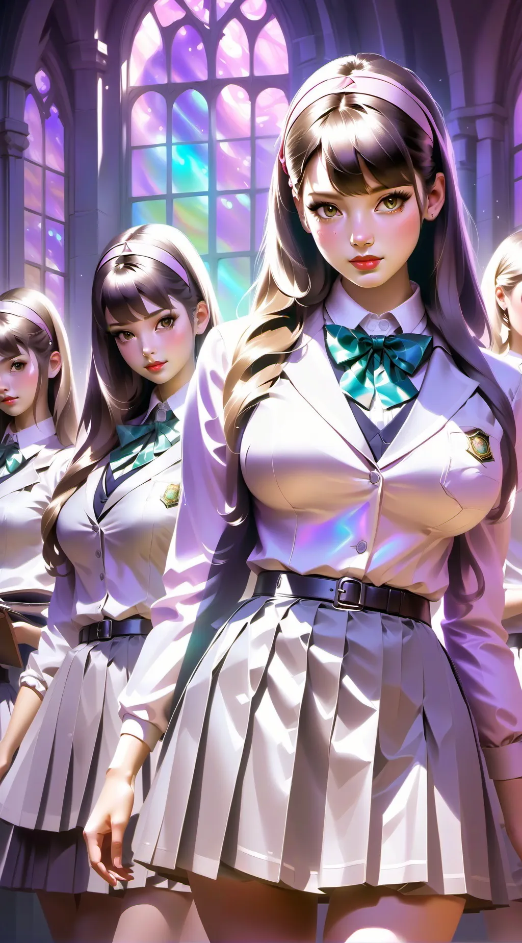 ai character: four students  background