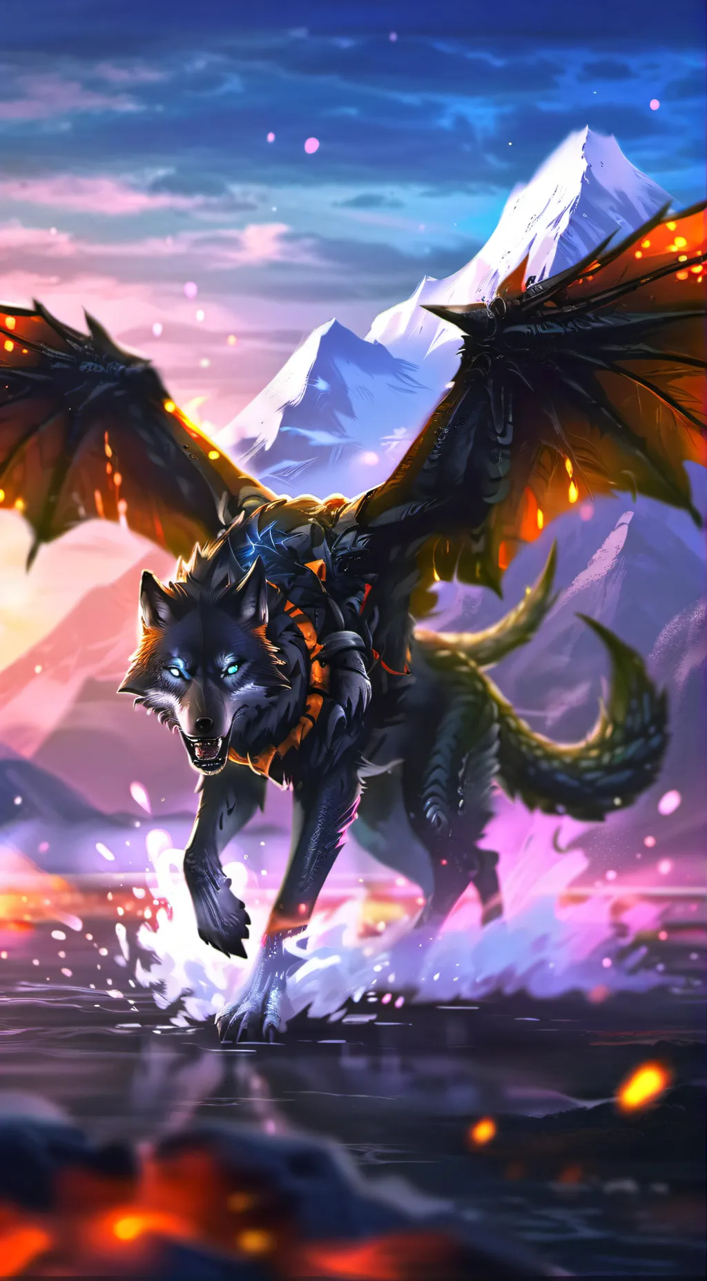 ai character: fire background
