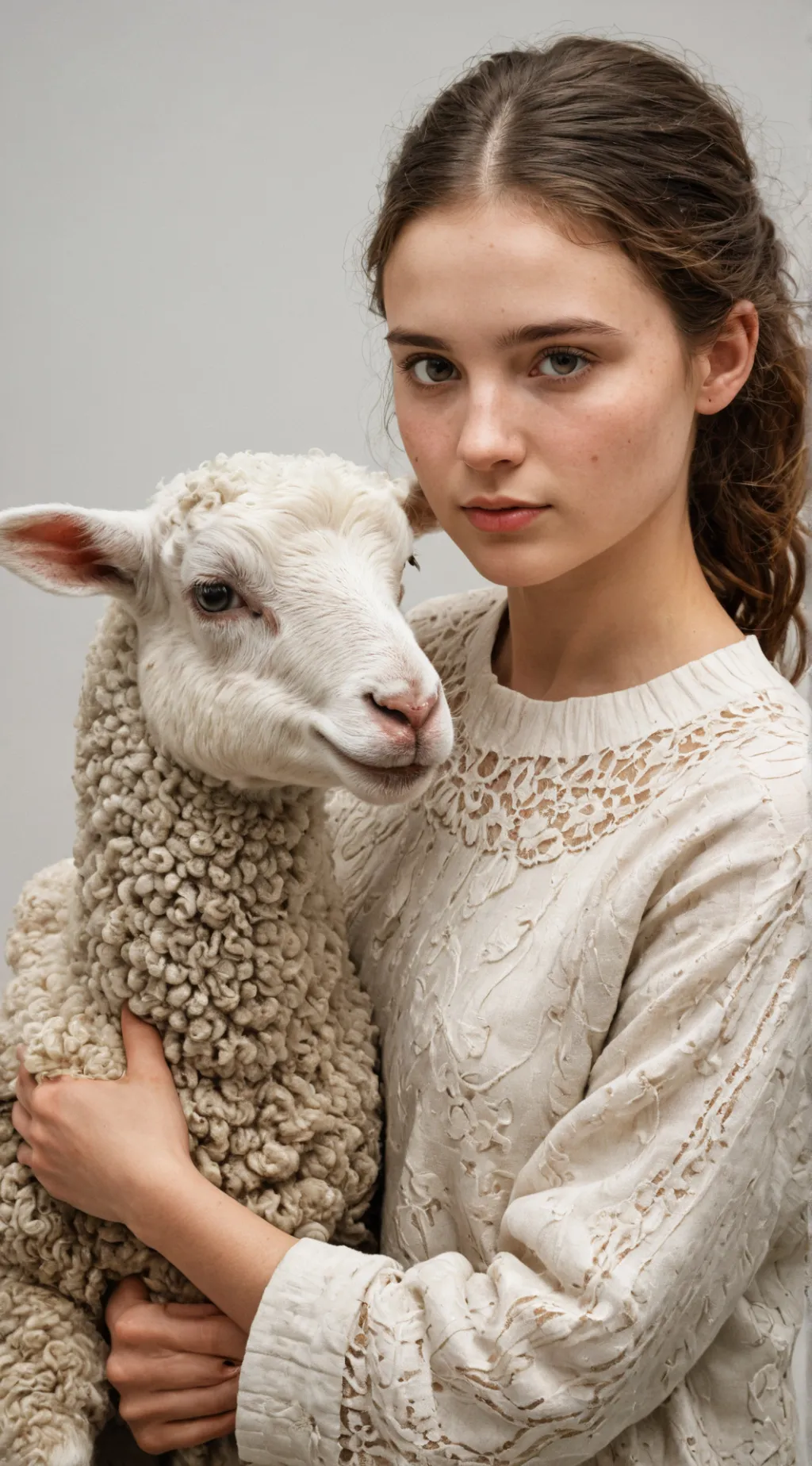 ai character: Mary & Lamb background