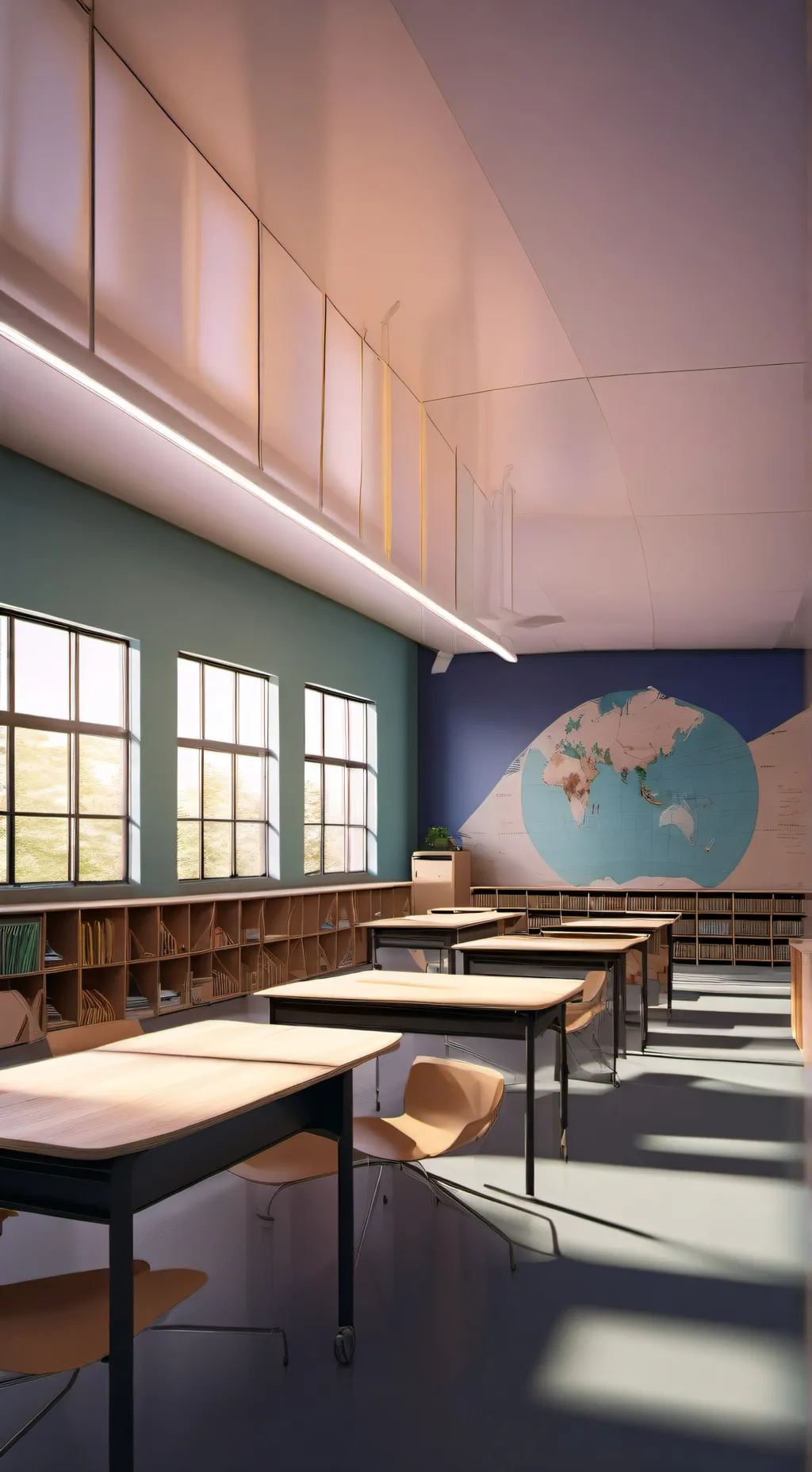 ai character: new classroom background