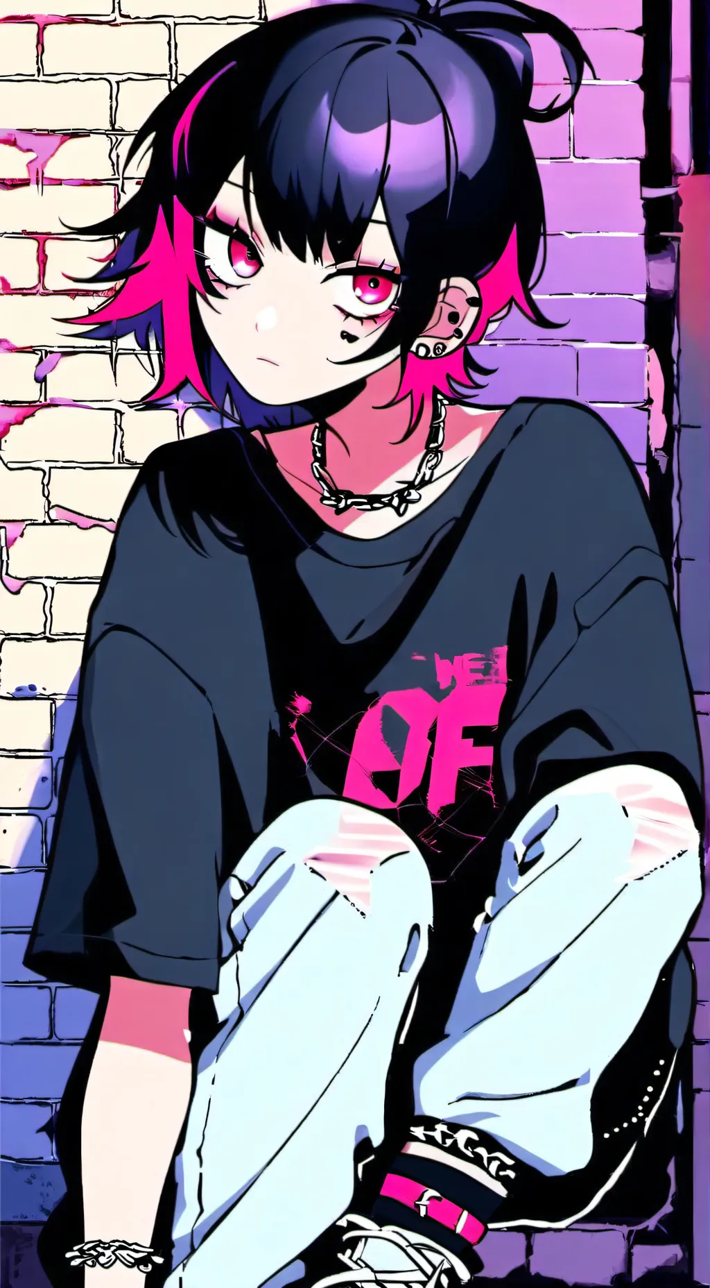 ai character: emo girl background