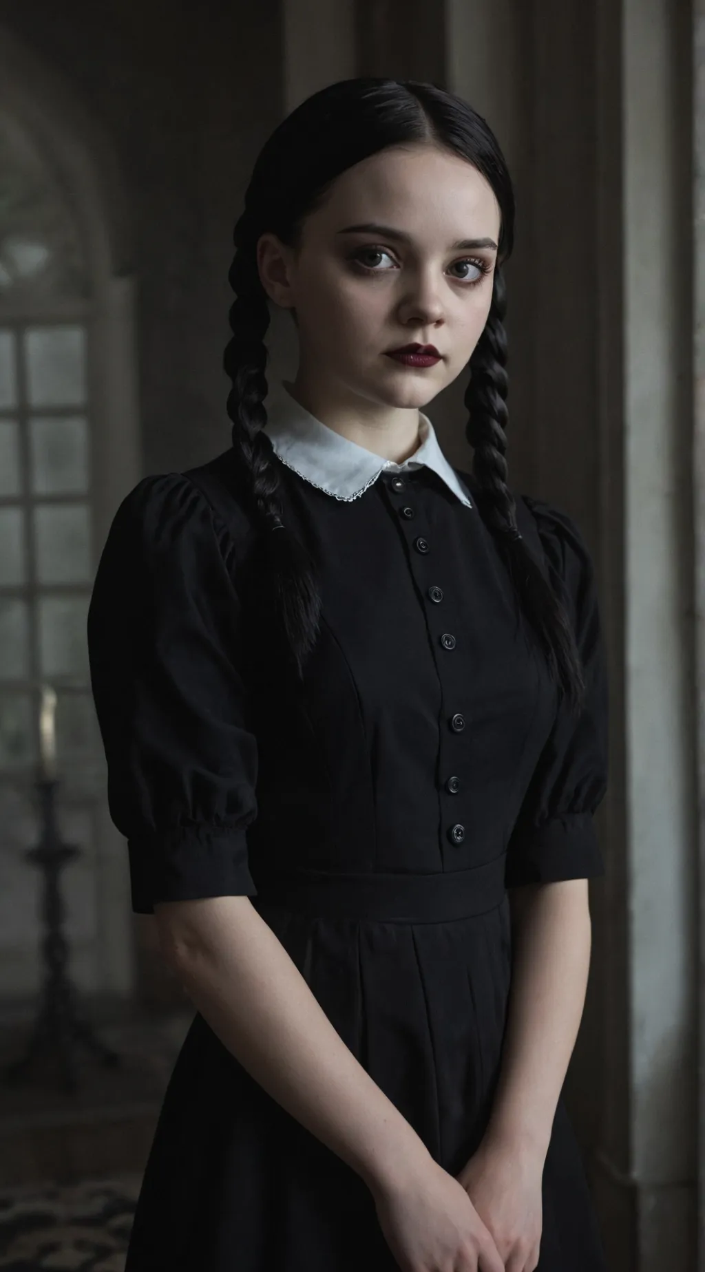ai character: Wednesday Addams background