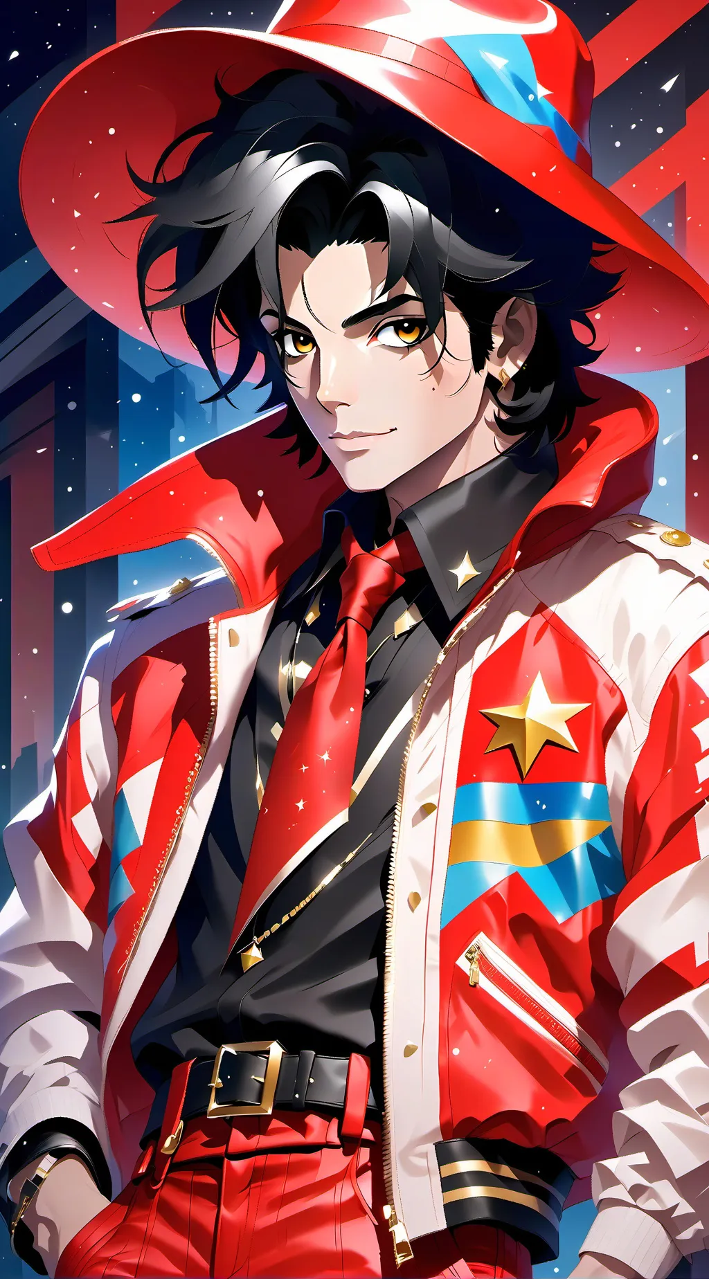 ai character: Michael Jackson  background