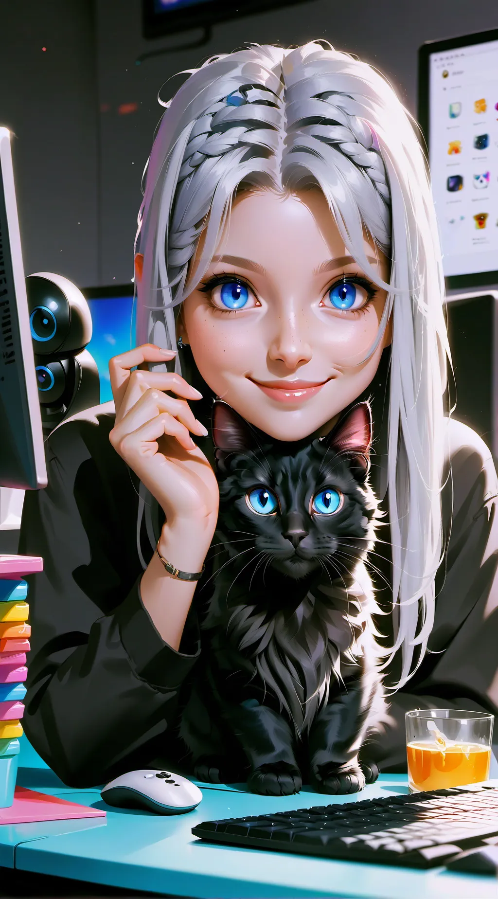 ai character: Pixel background