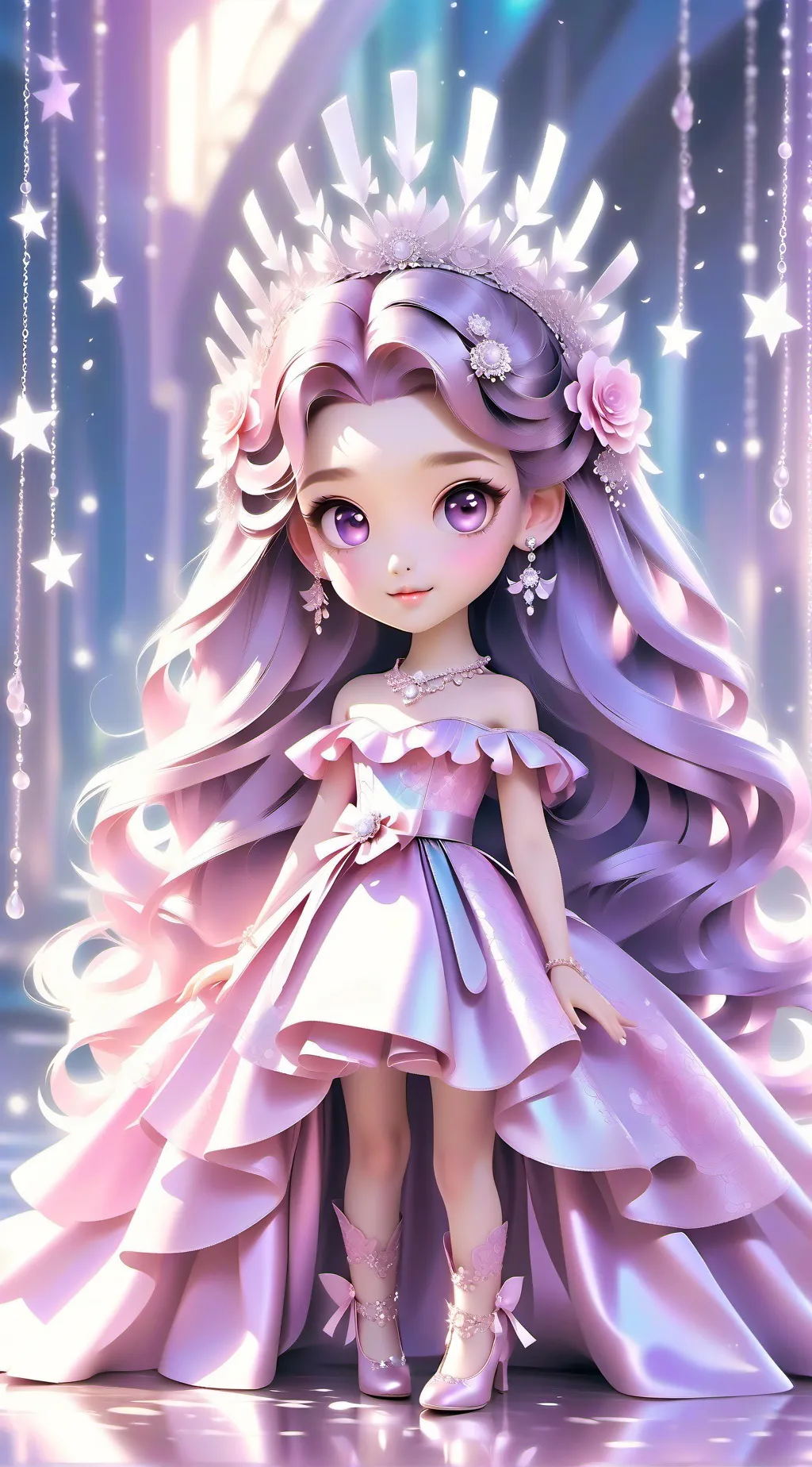 ai character: silver  background