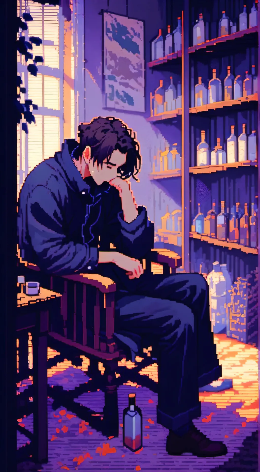 ai character: sad background