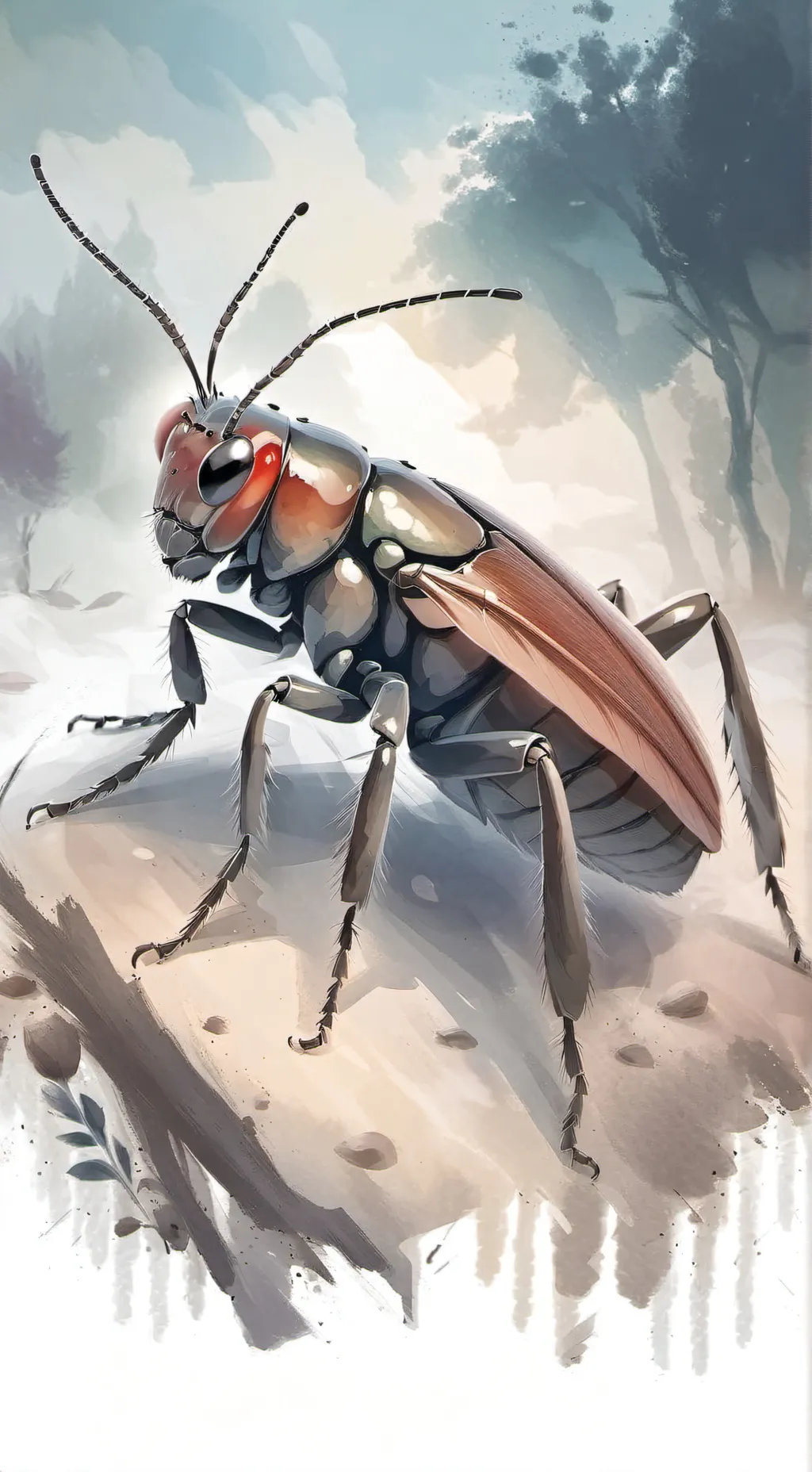 ai character: female cricket background